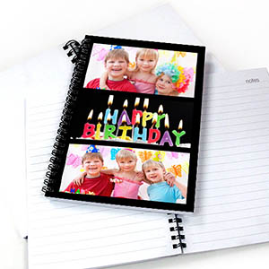 Notizbuch, Drei Fotos, Schwarz