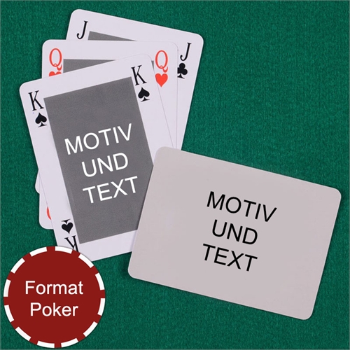 Klassische Spielkarten beidseitig personalisierbar Rückseite Querformat