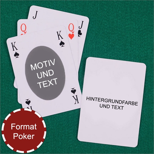 Bridge Spielkarten Ovaler Bilderrahmen Beidseitig Personalisierbar
