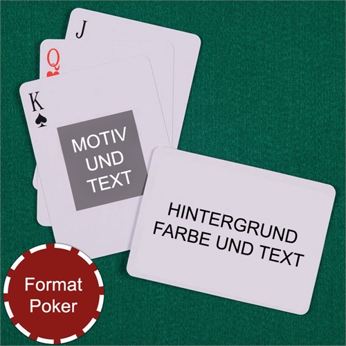Portraitfoto Spielkarten Rückseite Querformat