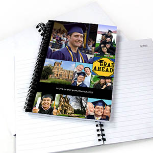 Notizbuch, Neun Fotos, Einzeilig, Schwarz