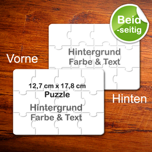 Beidseitig personalisierbare FotoPuzzle Einladung