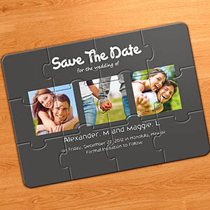 Konfirmation und Kommunion Einladung als Fotopuzzle, 3 Fotos, Grau