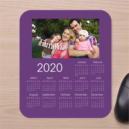 Erinnerungen Fotokalender Mauspad Violett
