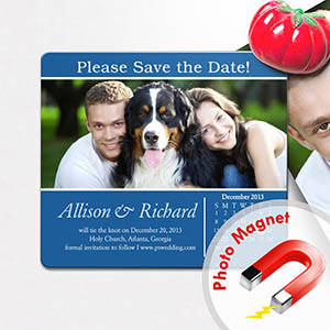 Save the Date Magnetkalender Blau 8,89 x 10,16 cm