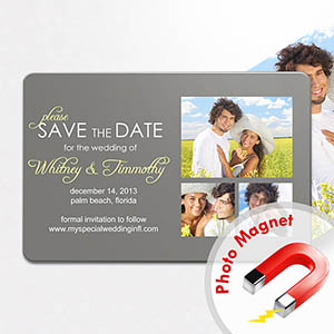 Sie hat JA! gesagt Save the Date Magnet Grau 10,16 x 15,24 cm