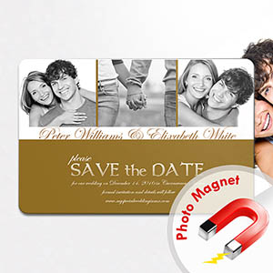 Liebe Gold Save the Date Foto Magnet Gold 10,16 x 15,24 cm