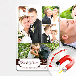 Eins und Eins Hochzeit Collage Save the Date Magnet 10,16 x 15,24 cm