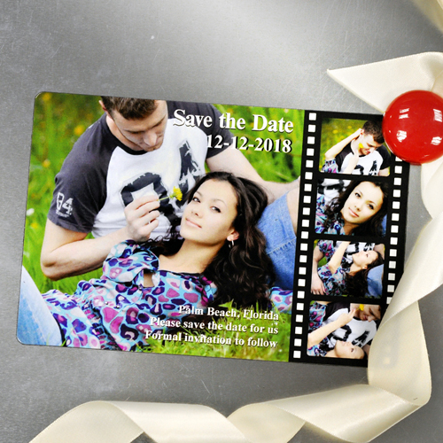 Filmstreifen Spaß Save the Date Magnet 10,16 x 15,24 cm