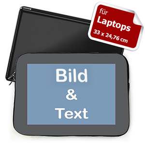 Personalisierte Laptop Tasche, Medium, Grauer Rand