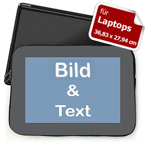Personalisierte Laptop Tasche Groß Grauer Rand