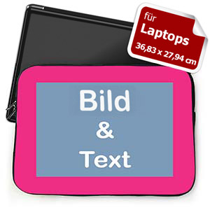 Persoanlisierte Laptoptasche Groß Pink farbener Rand