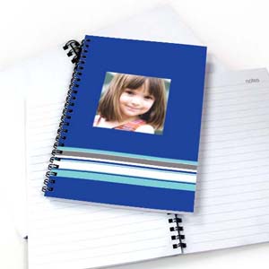 Notizbuch, Buntgestreift, Blau
