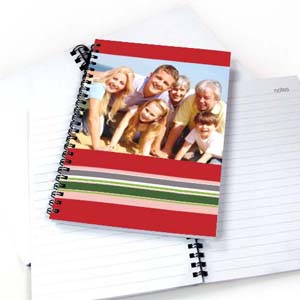 Notizbuch, Gestreift, Rot