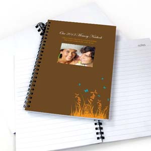 Foto-Notizbuch Herbst im Hintergrund