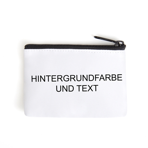 Personalisierte Foto-Geldbörse mit unterschiedlichen Hintergrundfarben, Text und Fotos