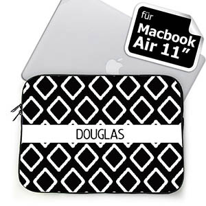 Schwarze personalisierte ikat MacBook Air 11 Tasche