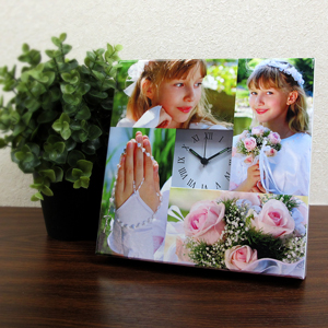 Weiße Uhr Kollage Kleines Zifferblatt Römische Ziffern