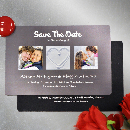Save the Date Foto Karte Grau 10,16 x 15,24 cm