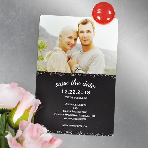 Save the Date Black Magic Fotomagnet Hochformat