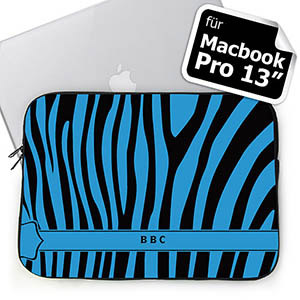 Blaues Zebra Personalisierte Black & Blue Zebra MacBook Pro 13 Tasche (2015)
