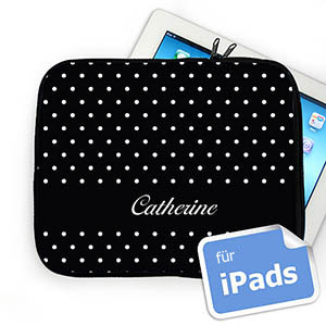 Schwarz gepunktete iPadtasche