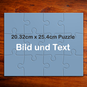 Personalisierbares Foto-Puzzle mit Text aus 12 grossen Puzzleteilen