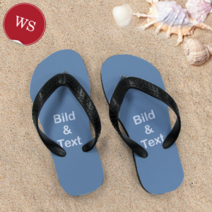 Personalisierte Strandsandalen Damen Größe S 35-36 EIN BILD Schwarz