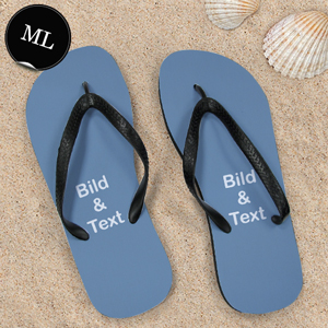 Personalisierte Strandsandalen Herren Größe L 44-45 ZWEI BILDER Schwarz
