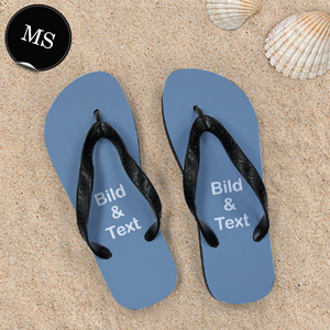 Personalisierte Strandsandalen Herren Größe S 39-40 ZWEI BILDER Schwarz