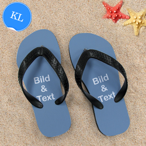 Personalisierte Strandsandalen Kinder Größe L 32-36 ZWEI BILDER Schwarz