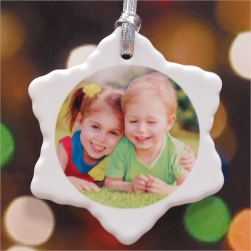 Glitzendes Schneeflöckchen Porzellanschmuck für Weihnachten Gestalten