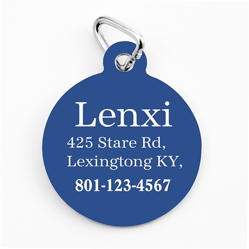 Blau Royal Personalisierte Hundemarke Dogtag Einseitig