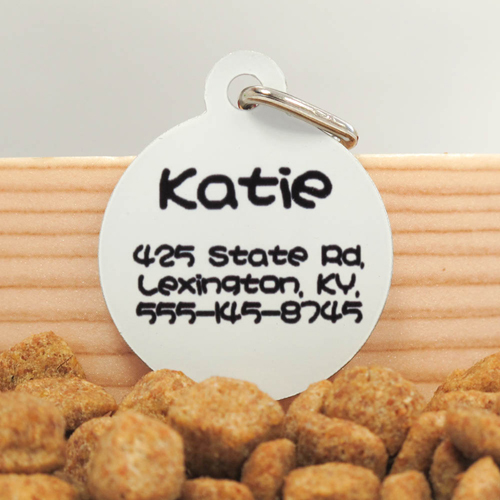 Hundemarke Klassisch Weiß Einseitig Personalisieren