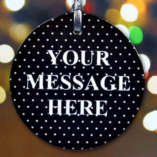 Weiße Punkte auf Schwarz Porzellanschmuck Personalisieren Weihnachten