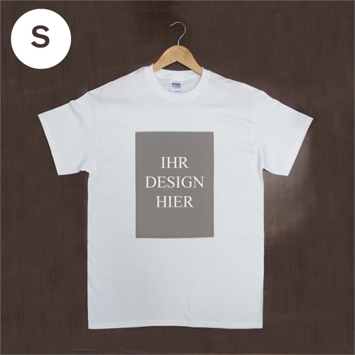 Größe S, T-Shirt, Weiß, Hochformat, 100% Baumwolle