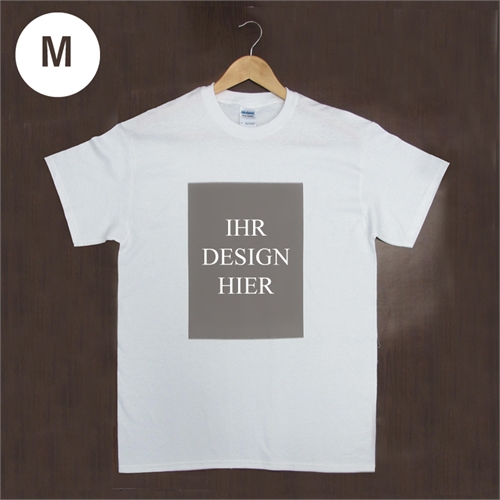 Größe M, T-Shirt, Weiß, Hochformat, 100% Baumwolle