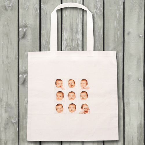 Neun Fotos Collage Stofftasche Budget