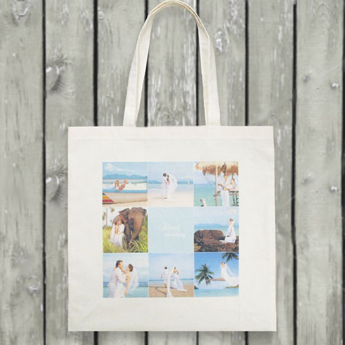 Neun Fotos Collage Werbegeschenk Stofftasche Budget