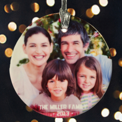 Die liebe Familie Fotoerinnerungen Runder Porzellanschmuck