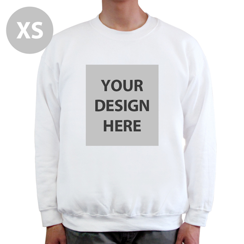 Sweatshirt Foto Vollbild Weiß Größe XS
