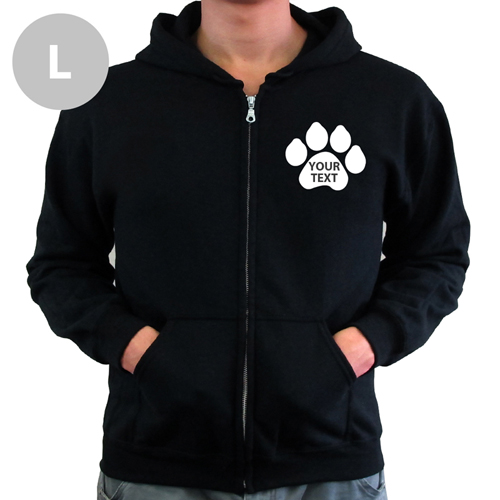 Pfote Personalisierte Hoody Schwarz Größe L