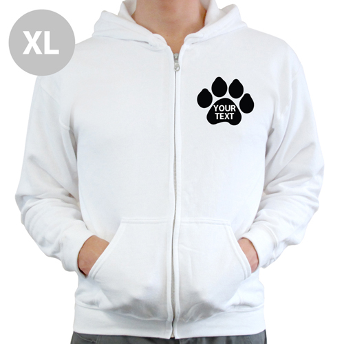 Pfote Personalisierter Hoody mit Reißverschluss XL