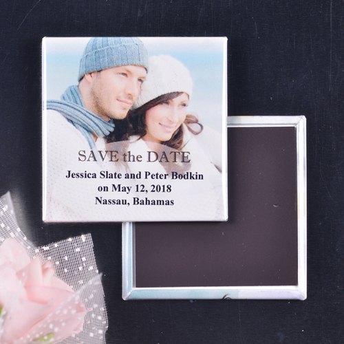 Save the Date ganz einfach quadratisch Solider Magnetbutton