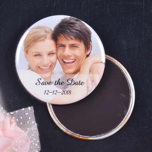 Fotogalerie Hochzeit Runder Personalisierter Solider Magnetbutton