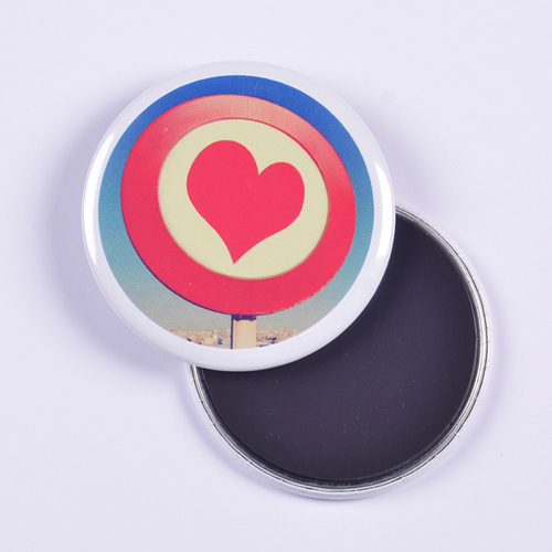 Weißer Rand Runder Personalisierter Magnetbutton mit Ihrem Text