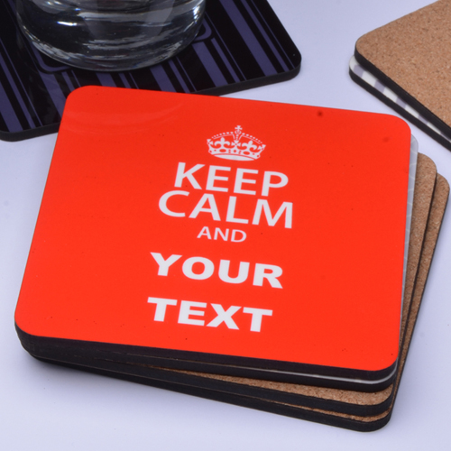 Keep Calm Rot Bierdeckel mit persönlichem Text