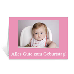 Babyrosa Foto-Geburtstagskarten, 12,7x17,78 gefaltet 