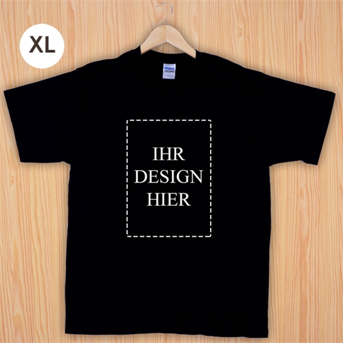 Größe XL T-Shirt Schwarz Hochformat Personalisiert 100% Baumwolle