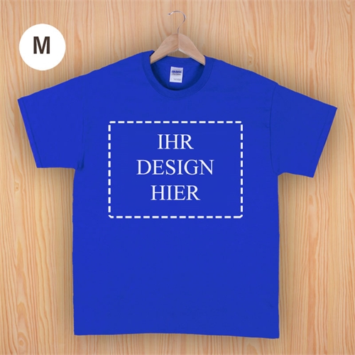 Größe M, T-Shirt, Blau, Querformat, Personalisiert 100% Baumwolle